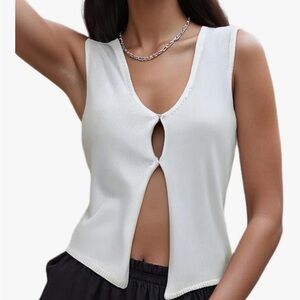 Knit open front tank top